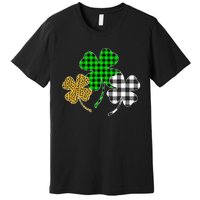 Irish Shamrocks Leopard Buffalo green St Patrick's Day Premium T-Shirt