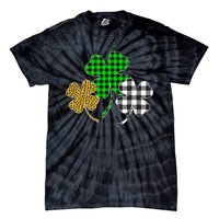 Irish Shamrocks Leopard Buffalo green St Patrick's Day Tie-Dye T-Shirt