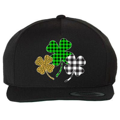 Irish Shamrocks Leopard Buffalo green St Patrick's Day Wool Snapback Cap