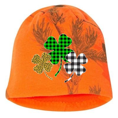 Irish Shamrocks Leopard Buffalo green St Patrick's Day Kati - Camo Knit Beanie