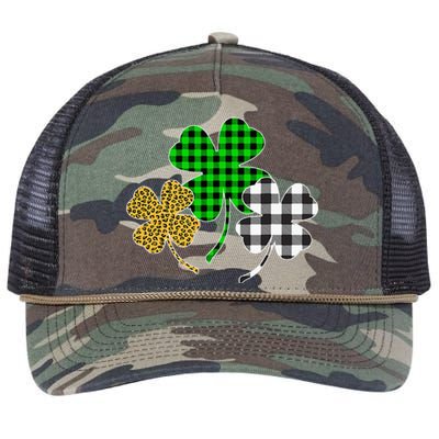 Irish Shamrocks Leopard Buffalo green St Patrick's Day Retro Rope Trucker Hat Cap