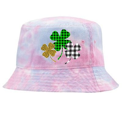 Irish Shamrocks Leopard Buffalo green St Patrick's Day Tie-Dyed Bucket Hat