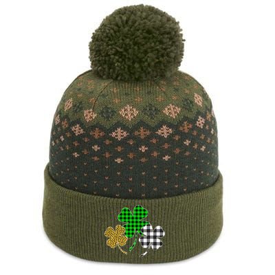 Irish Shamrocks Leopard Buffalo green St Patrick's Day The Baniff Cuffed Pom Beanie