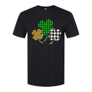 Irish Shamrocks Leopard Buffalo green St Patrick's Day Softstyle CVC T-Shirt