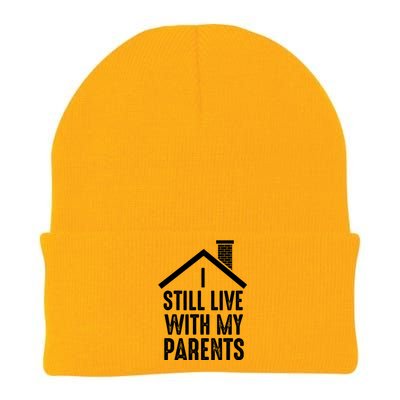 I Still Live With My Parents Funny Joke Great Gift Knit Cap Winter Beanie