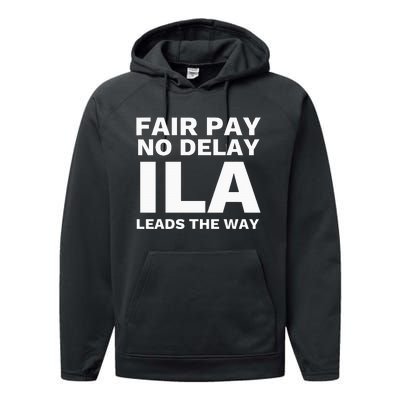 Ila Strike Longshoremen Union Port Workers Union Picket Performance Fleece Hoodie