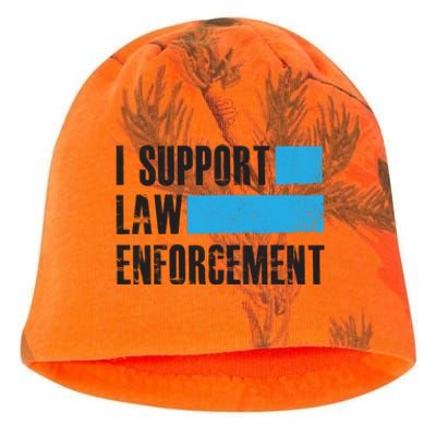 I Support Law Enforcet Gift Cops Leos Police Gift Kati - Camo Knit Beanie