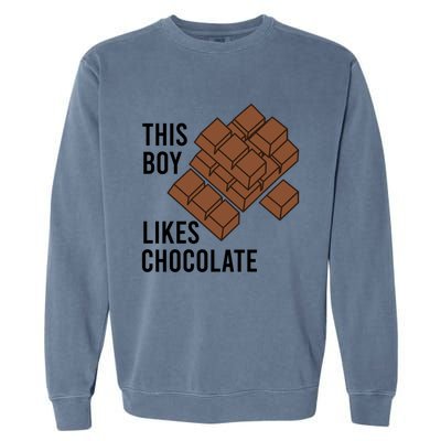 Ironic Saying Likes Chocolate Chocolatier Cocoa Gift Garment-Dyed Sweatshirt