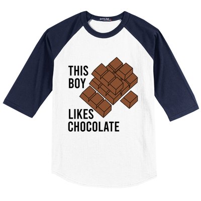 Ironic Saying Likes Chocolate Chocolatier Cocoa Gift Baseball Sleeve Shirt