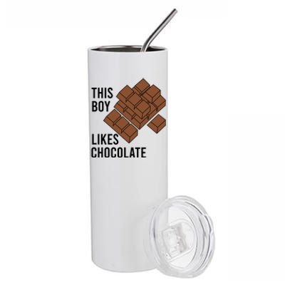 Ironic Saying Likes Chocolate Chocolatier Cocoa Gift Stainless Steel Tumbler