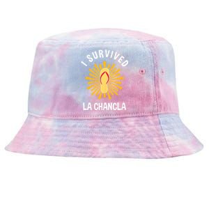 I Survived La Chancla Funny Latino Humor Gift Tie-Dyed Bucket Hat