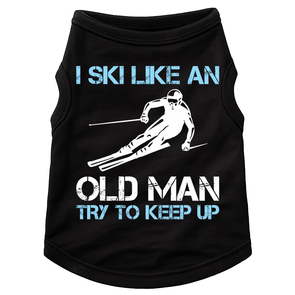 I Ski Like An Old  Funny Skiing Lover Gift Doggie Tank
