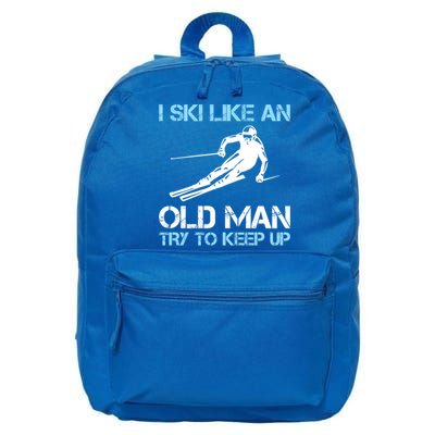I Ski Like An Old  Funny Skiing Lover Gift 16 in Basic Backpack