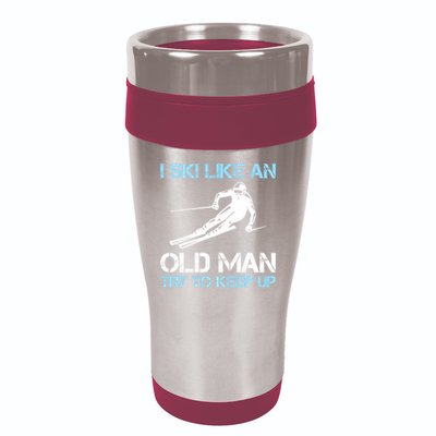 I Ski Like An Old  Funny Skiing Lover Gift 16oz Travel Tumbler