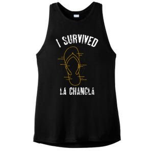 I Survived La Chancla Slippers Funny Mexican Culture Gift Ladies PosiCharge Tri-Blend Wicking Tank