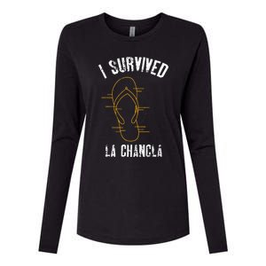 I Survived La Chancla Slippers Funny Mexican Culture Gift Womens Cotton Relaxed Long Sleeve T-Shirt