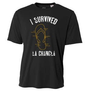 I Survived La Chancla Slippers Funny Mexican Culture Gift Cooling Performance Crew T-Shirt