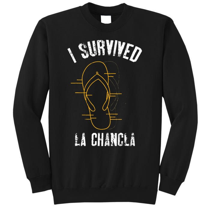 I Survived La Chancla Slippers Funny Mexican Culture Gift Sweatshirt