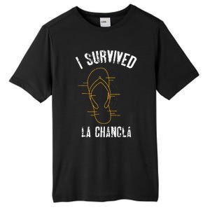 I Survived La Chancla Slippers Funny Mexican Culture Gift Tall Fusion ChromaSoft Performance T-Shirt