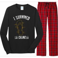 I Survived La Chancla Slippers Funny Mexican Culture Gift Long Sleeve Pajama Set