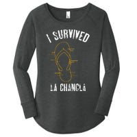 I Survived La Chancla Slippers Funny Mexican Culture Gift Women's Perfect Tri Tunic Long Sleeve Shirt