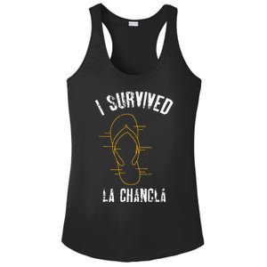 I Survived La Chancla Slippers Funny Mexican Culture Gift Ladies PosiCharge Competitor Racerback Tank