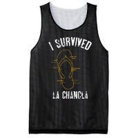 I Survived La Chancla Slippers Funny Mexican Culture Gift Mesh Reversible Basketball Jersey Tank