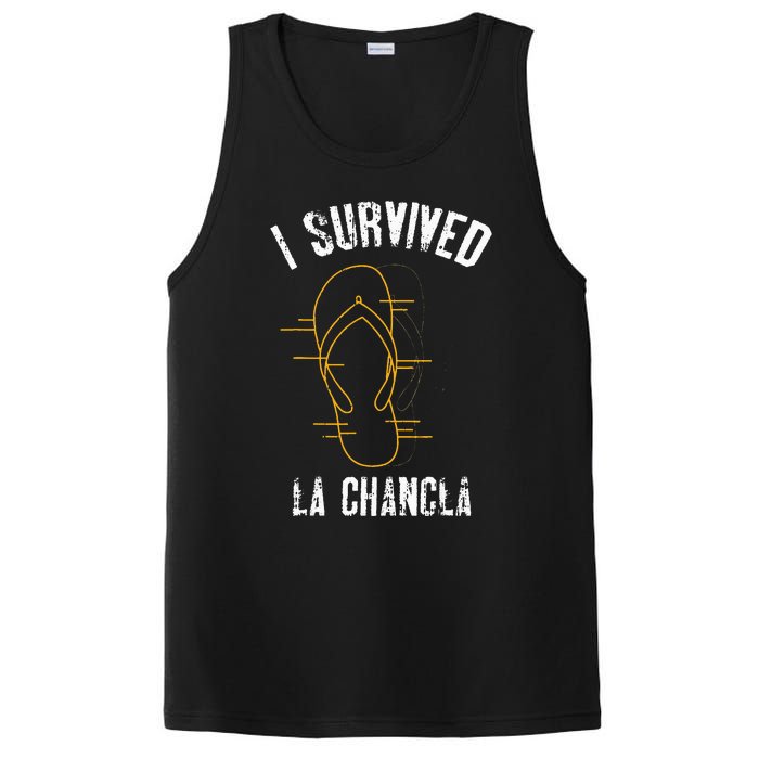 I Survived La Chancla Slippers Funny Mexican Culture Gift PosiCharge Competitor Tank