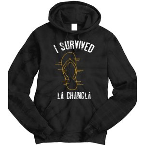 I Survived La Chancla Slippers Funny Mexican Culture Gift Tie Dye Hoodie