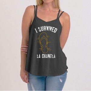 I Survived La Chancla Slippers Funny Mexican Culture Gift Women's Strappy Tank