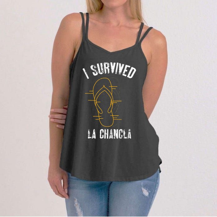 I Survived La Chancla Slippers Funny Mexican Culture Gift Women's Strappy Tank