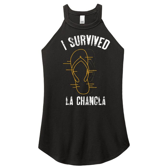 I Survived La Chancla Slippers Funny Mexican Culture Gift Women's Perfect Tri Rocker Tank