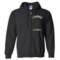 I Survived La Chancla Slippers Funny Mexican Culture Gift Full Zip Hoodie