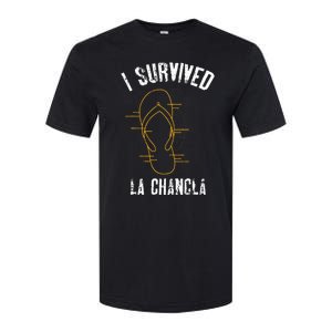 I Survived La Chancla Slippers Funny Mexican Culture Gift Softstyle CVC T-Shirt