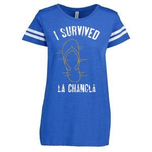 I Survived La Chancla Slippers Funny Mexican Culture Gift Enza Ladies Jersey Football T-Shirt