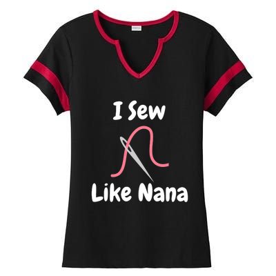 I Sew Like Nana - Funny And Cute Sewing Design Ladies Halftime Notch Neck Tee