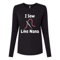 I Sew Like Nana - Funny And Cute Sewing Design Womens Cotton Relaxed Long Sleeve T-Shirt