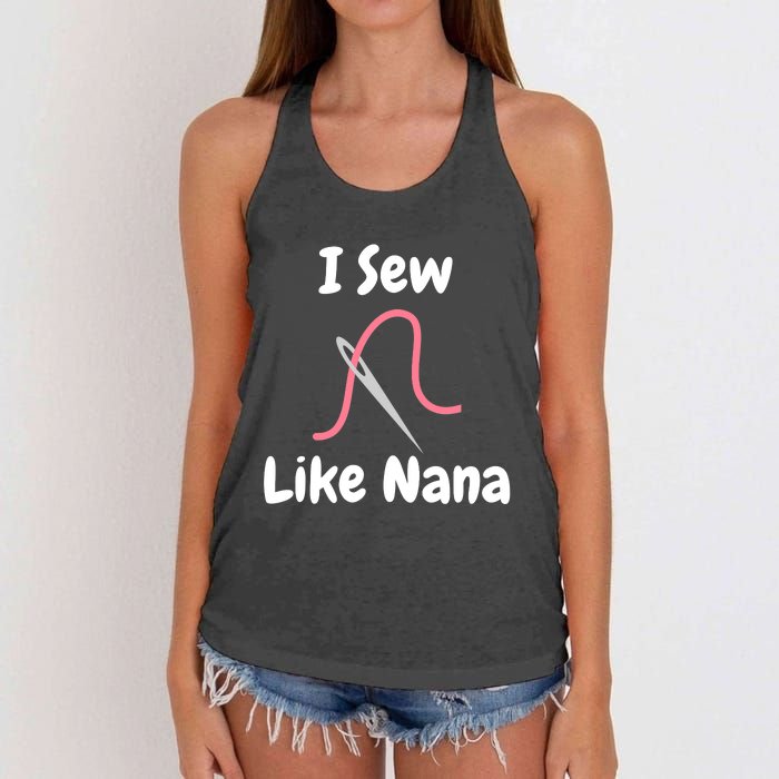 I Sew Like Nana - Funny And Cute Sewing Design Women's Knotted Racerback Tank