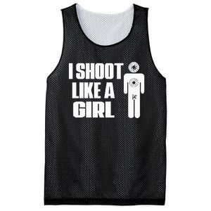 I Shoot Like A Girl Gun Shooting Funny Gift Mesh Reversible Basketball Jersey Tank