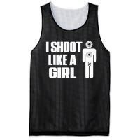 I Shoot Like A Girl Gun Shooting Funny Gift Mesh Reversible Basketball Jersey Tank