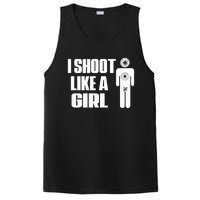 I Shoot Like A Girl Gun Shooting Funny Gift PosiCharge Competitor Tank