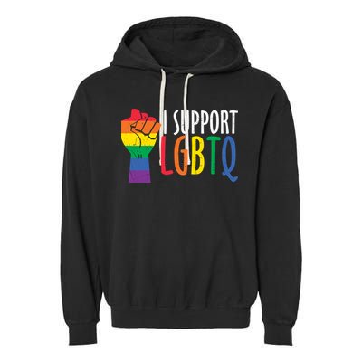 I Support Lgbtq Garment-Dyed Fleece Hoodie