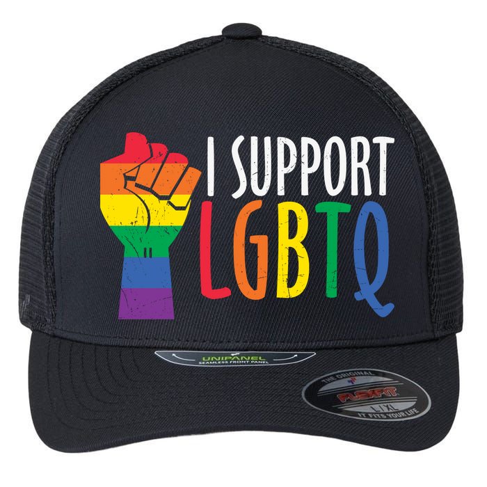 I Support Lgbtq Flexfit Unipanel Trucker Cap