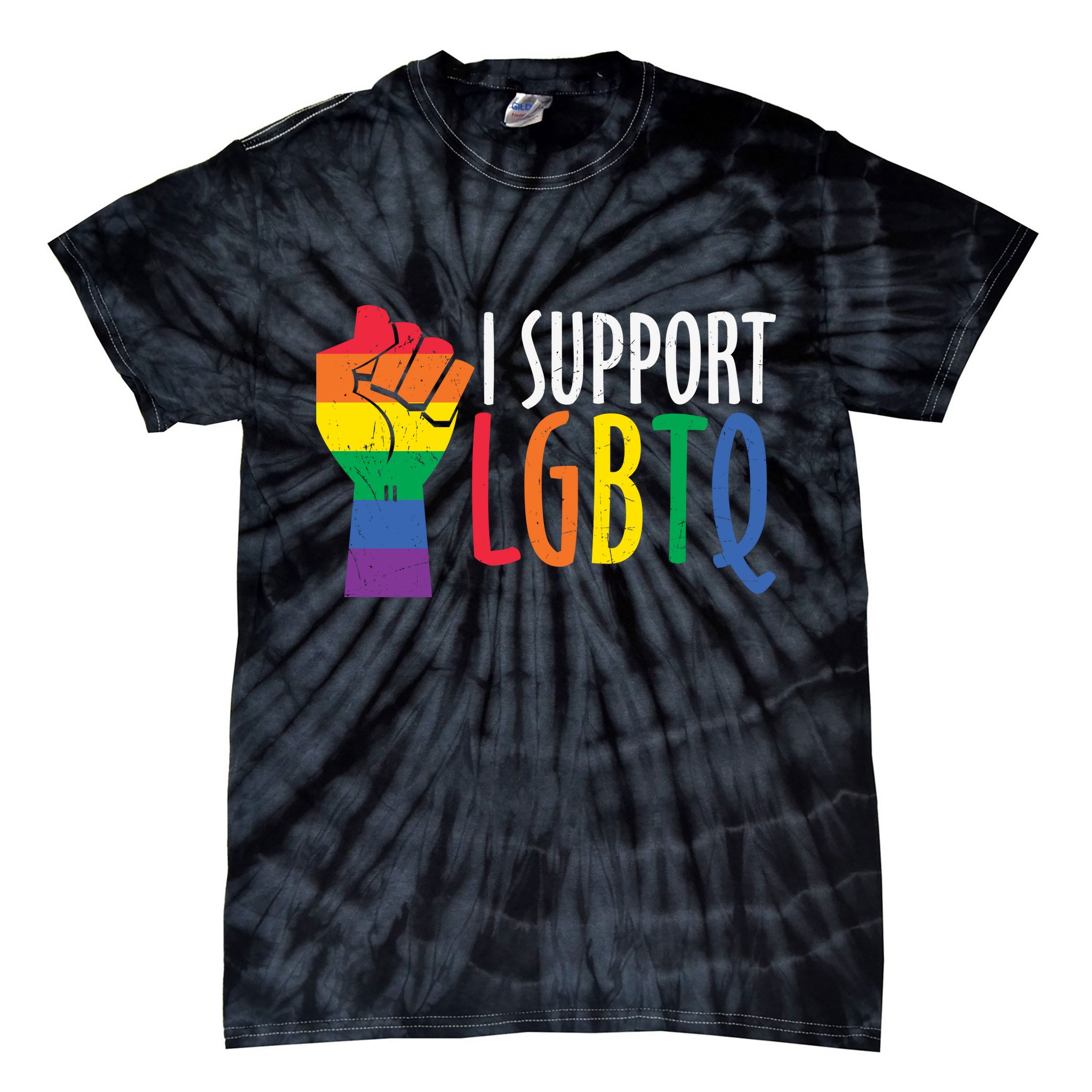 I Support Lgbtq Tie-Dye T-Shirt