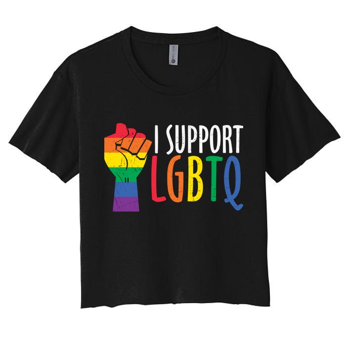 I Support Lgbtq Women's Crop Top Tee
