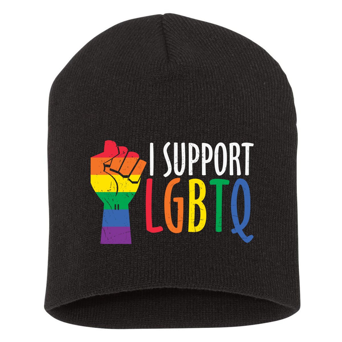 I Support Lgbtq Short Acrylic Beanie