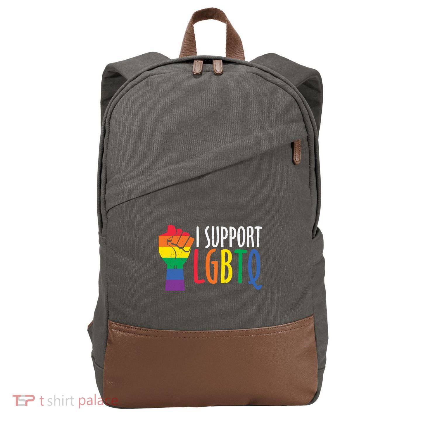 I Support Lgbtq Cotton Canvas Backpack