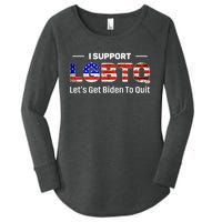 I Support LGBTQ Let's Get Biden To Quit Women's Perfect Tri Tunic Long Sleeve Shirt