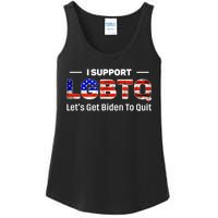 I Support LGBTQ Let's Get Biden To Quit Ladies Essential Tank