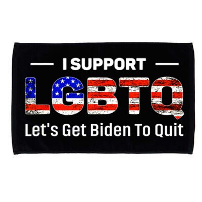 I Support LGBTQ Let's Get Biden To Quit Microfiber Hand Towel